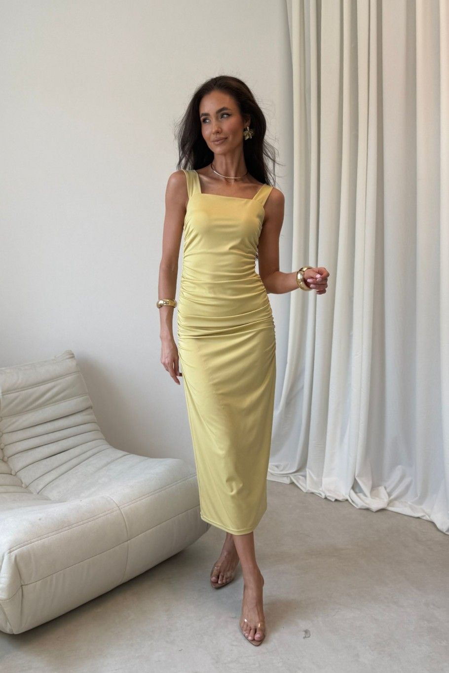Midi-Kleid Zoya in Gelb