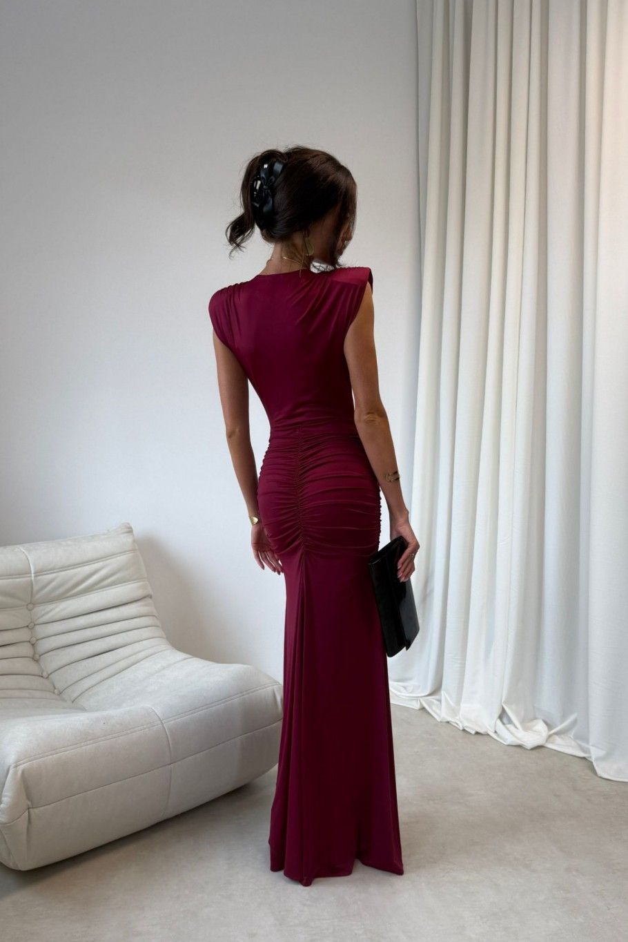 Noelia – Maxi-Kleid in Bordeaux