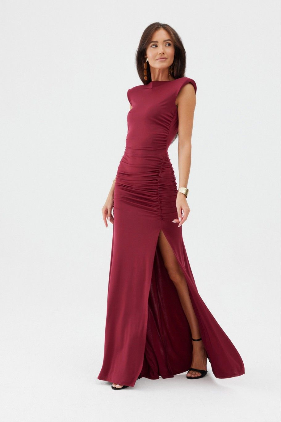 Aurelia – Maxi-Kleid in Bordeaux