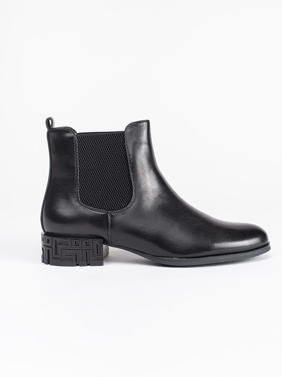 Schwarze Stiefeletten mit dekorativem Absatz von Sergio Leone