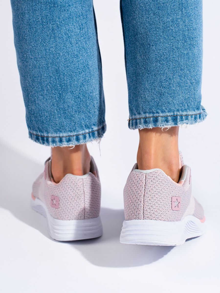 Damen Sport Sneakers Shelovet mit Schnürung in Hellrosa