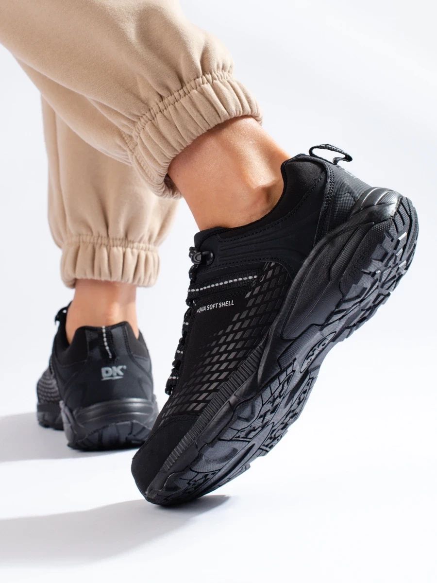 Damen Trekking Schuhe mit dicker Sohle DK schwarz