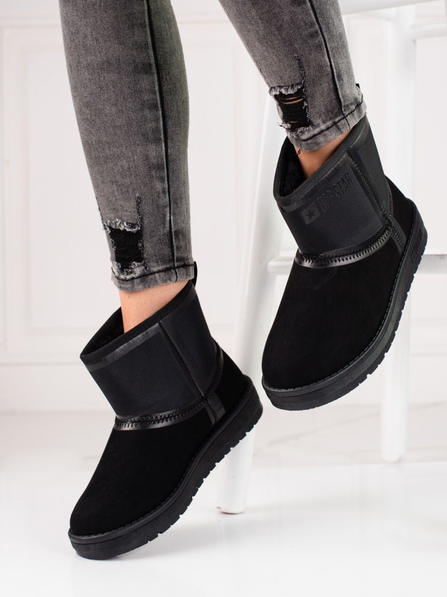 Schwarze Wildleder Damen Schneestiefel BIG STAR