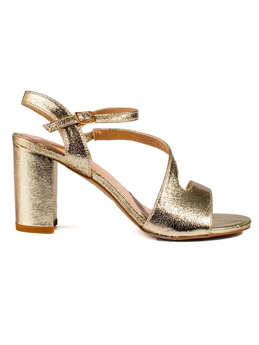 Elegante goldene Sandalen mit Absatz