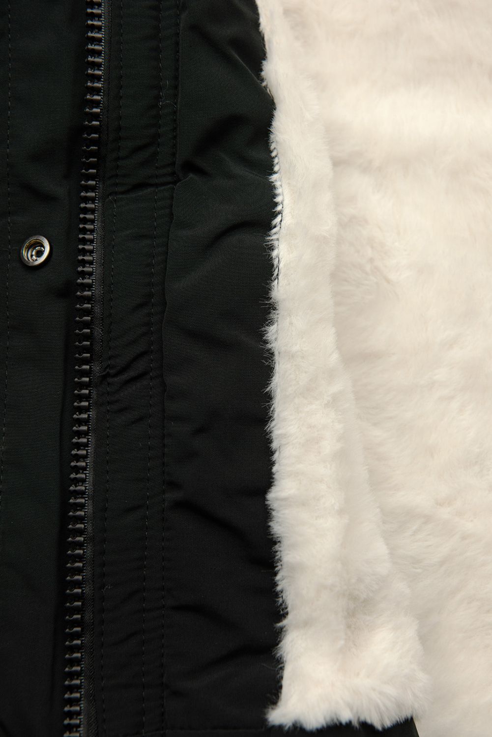 Winter Parkajacke Schwarzgrau/Beige