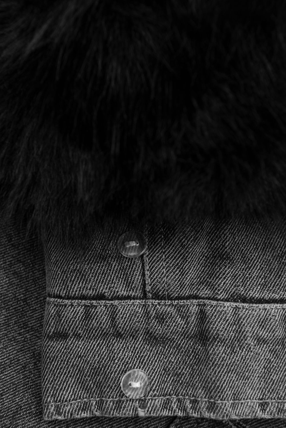 Jeansjacke mit kuscheligem Fellimitat grau/schwarz