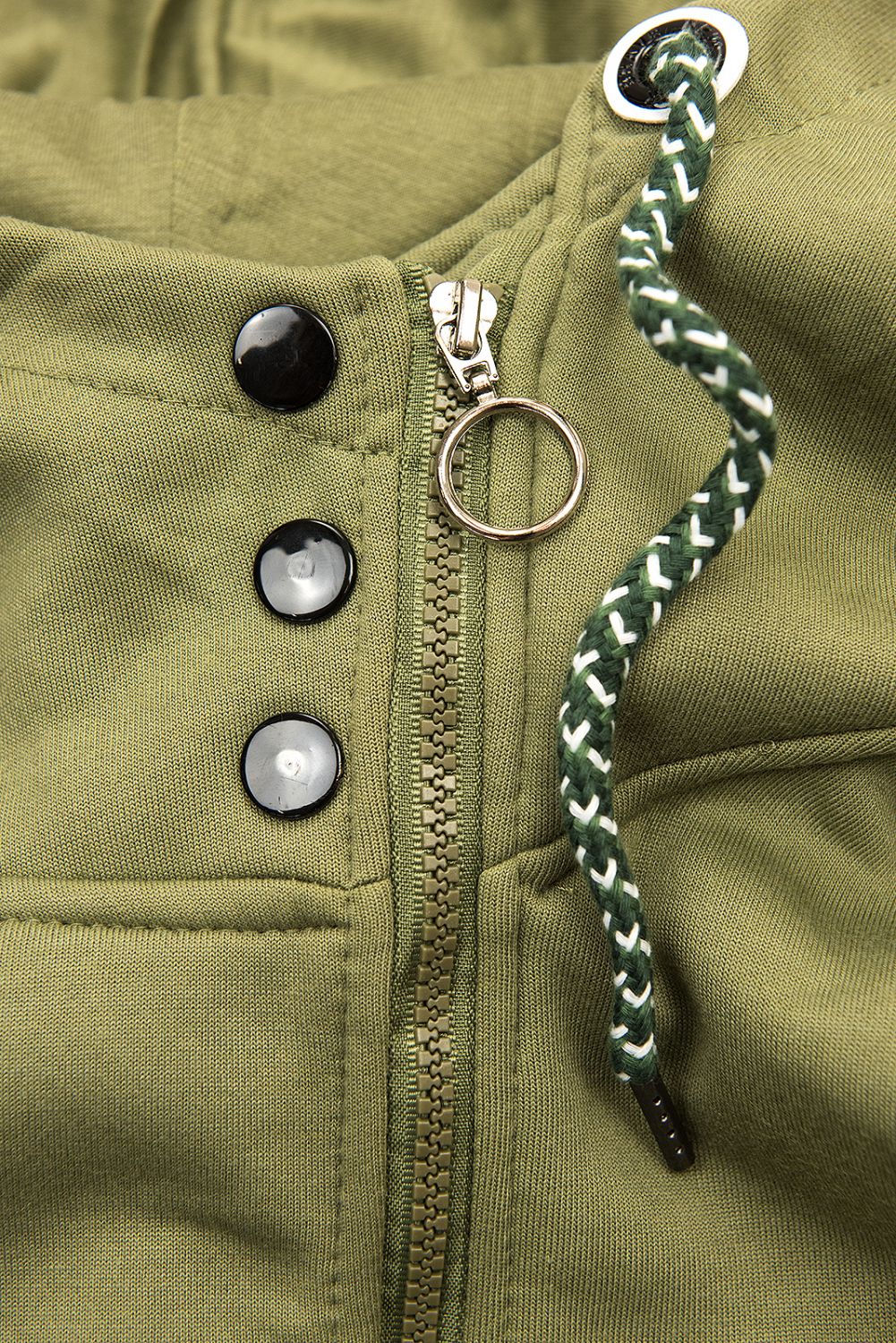 Kapuzensweatjacke in langer Form khaki