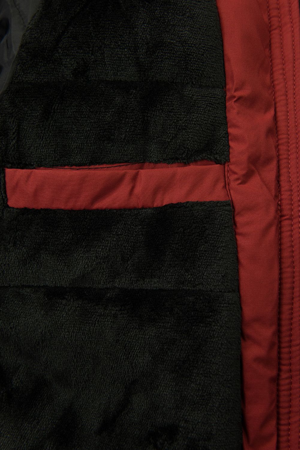 Jungen Winterjacke mit Kunstfell Rot