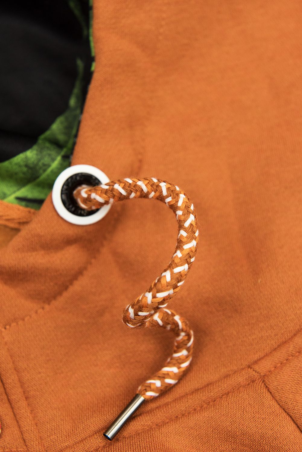 Sweatjacke - geblümtes Kapuzenfutter terakota