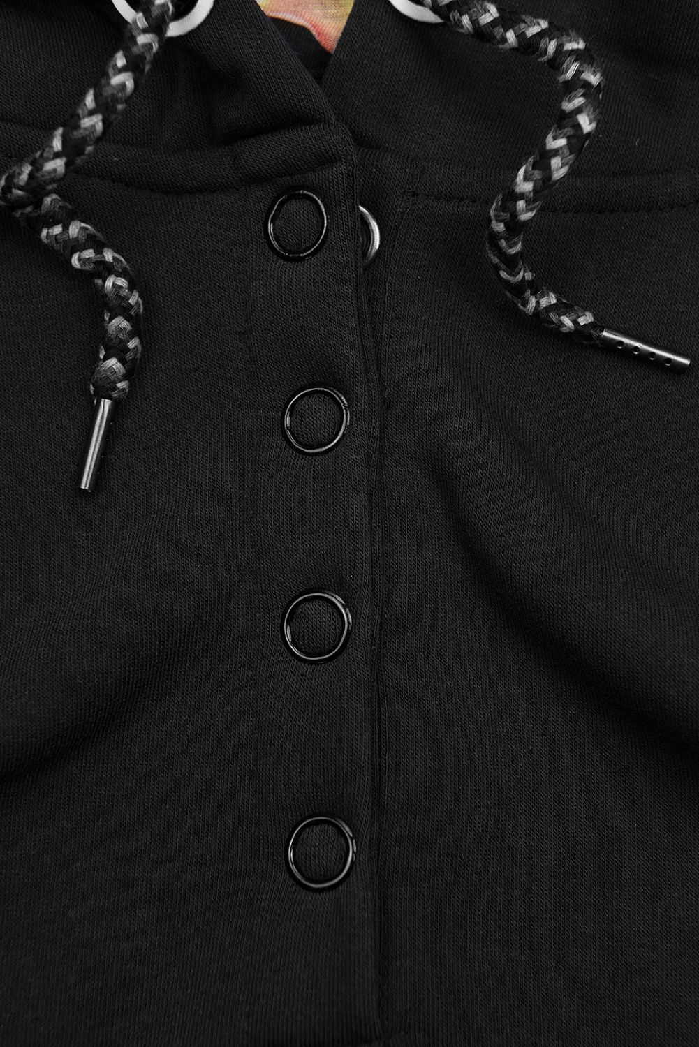 Sweatshirt/Sweatkleid mit Kapuze und Rippbündchen schwarz