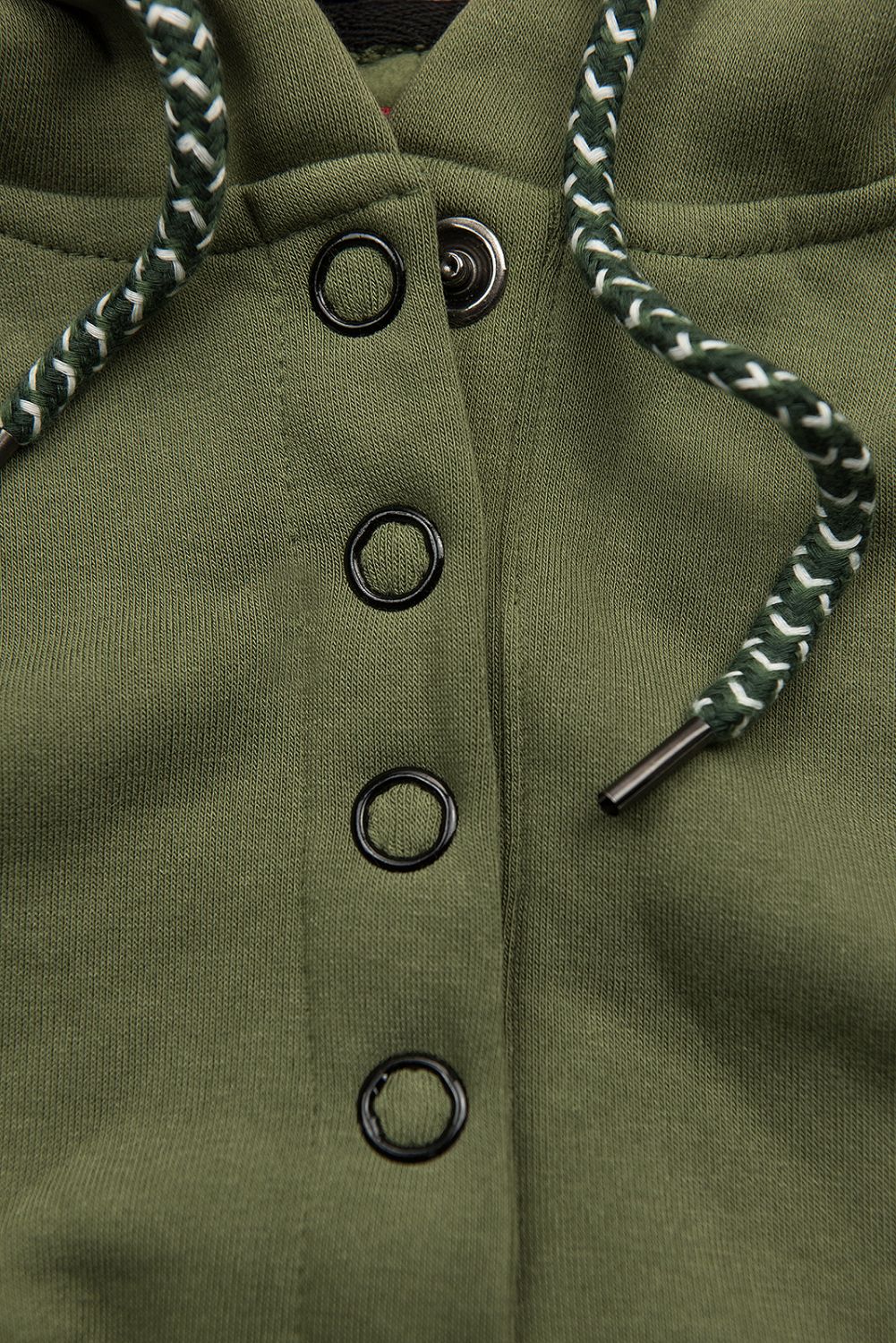 Sweatshirt/Sweatkleid mit Kapuze und Rippbündchen khaki