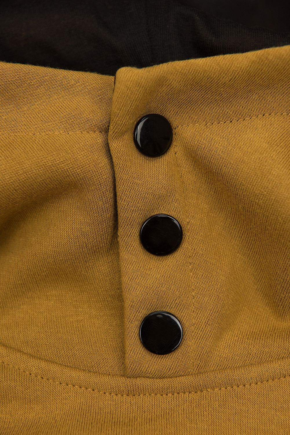 Verlängerte Sweatshirt/Sweatkleid mustard/schwarz