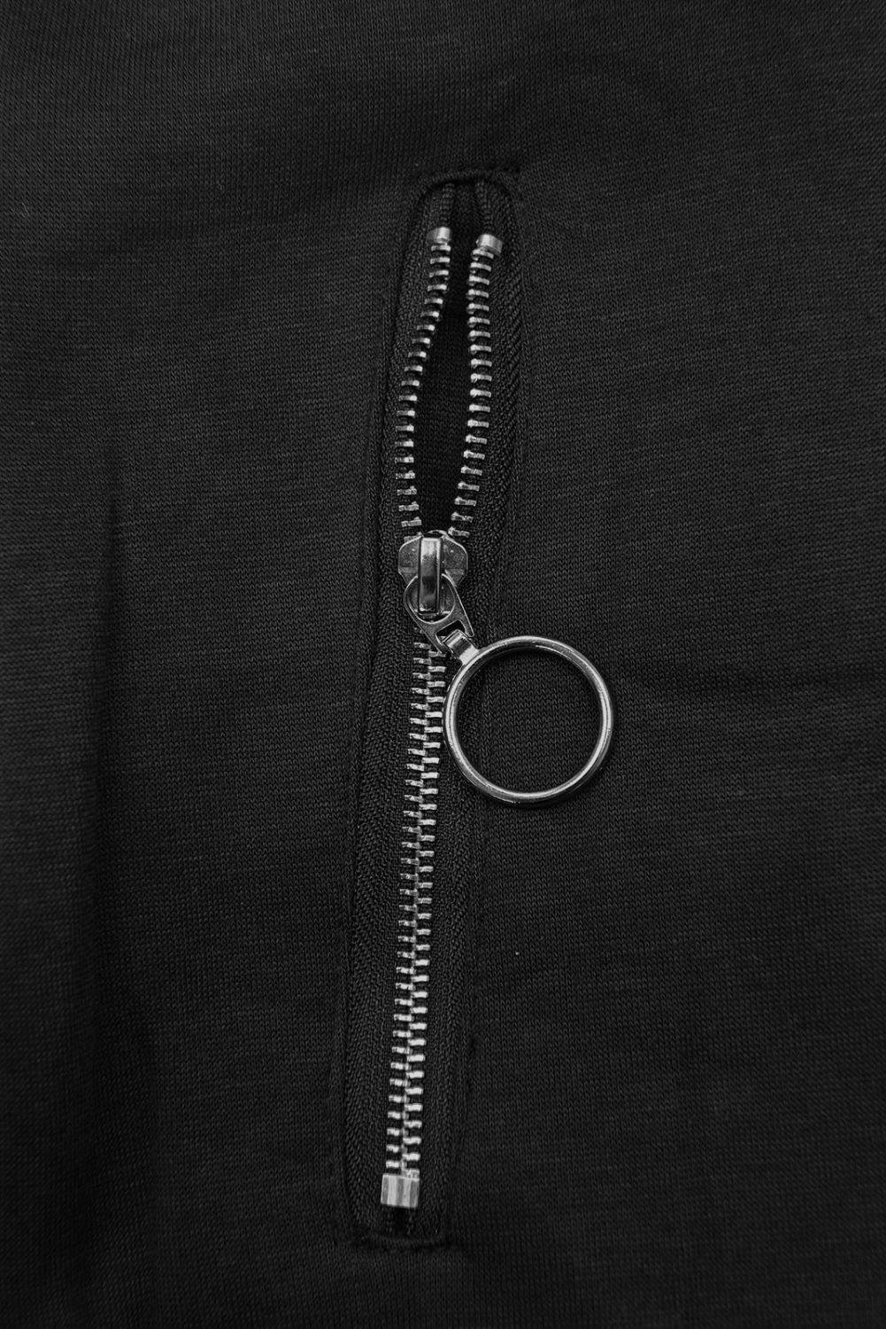 Kapuzensweatjacke in längerer Form schwarz