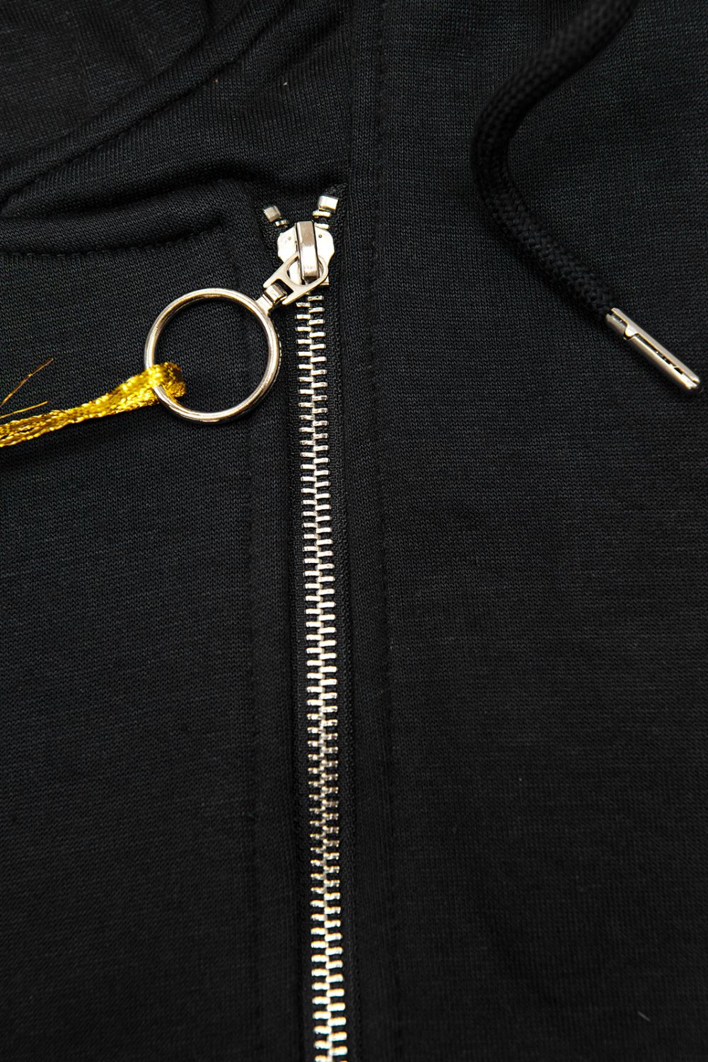 Kapuzensweatjacke in längerer Form schwarz