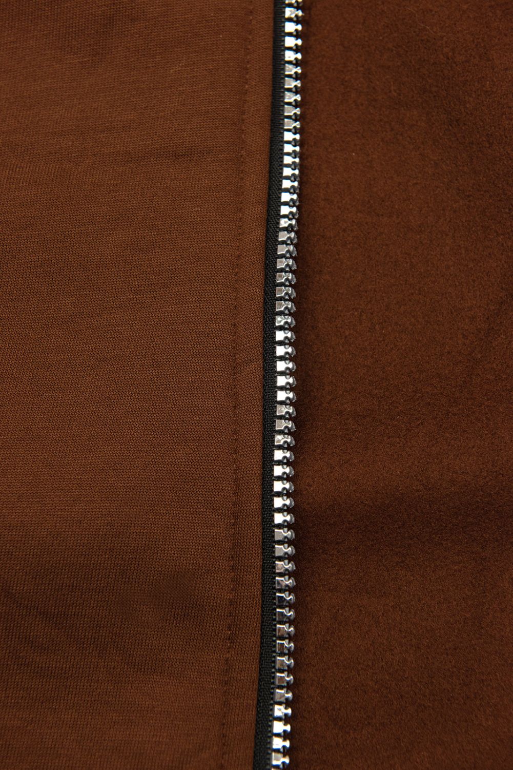 Sportliche lange Sweatjacke Schokoladenbraun