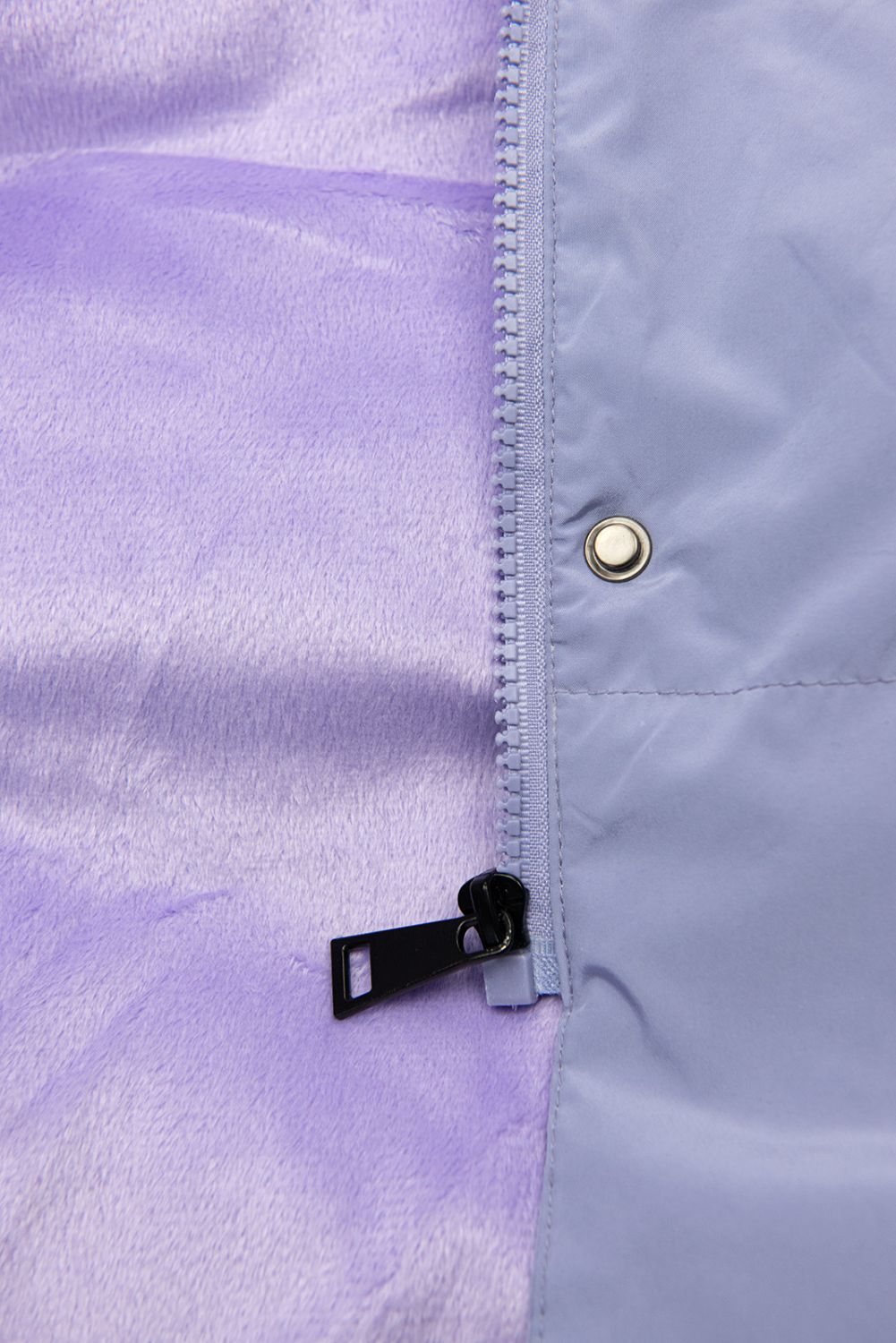 Lange Steppweste mit Kapuze Lila