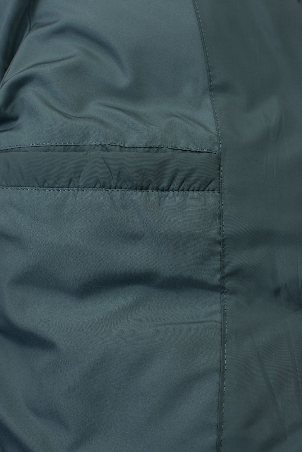 Lange Winterjacke mit Kunstpelz Petrolgrün