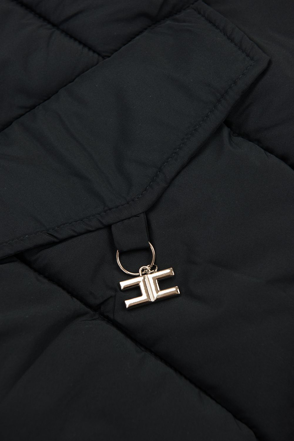 Damen-Steppjacke für den Winter mit Fell – Dunkelblau