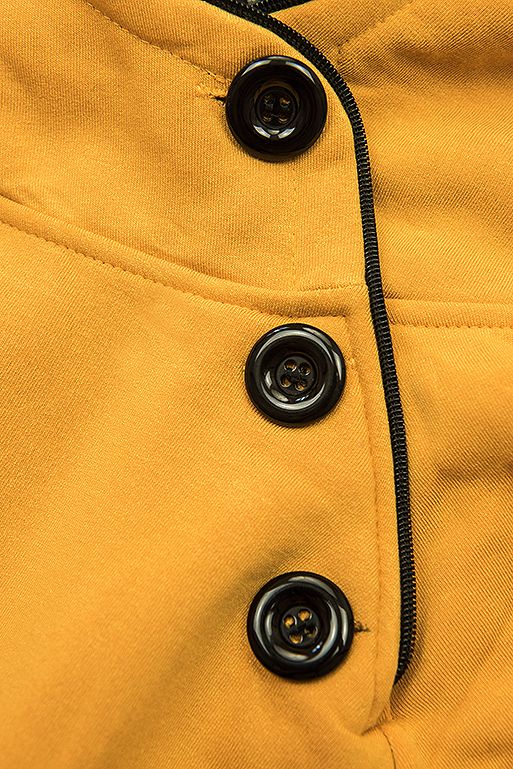 Verlängerte Sweatshirt/Sweatkleid mit Kapuze gelb