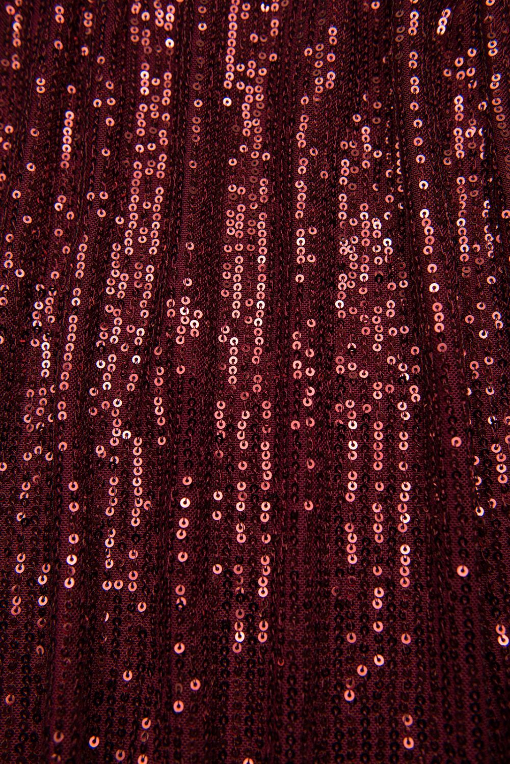 Pailletten Kleid mit V-Ausschnitt Weinrot