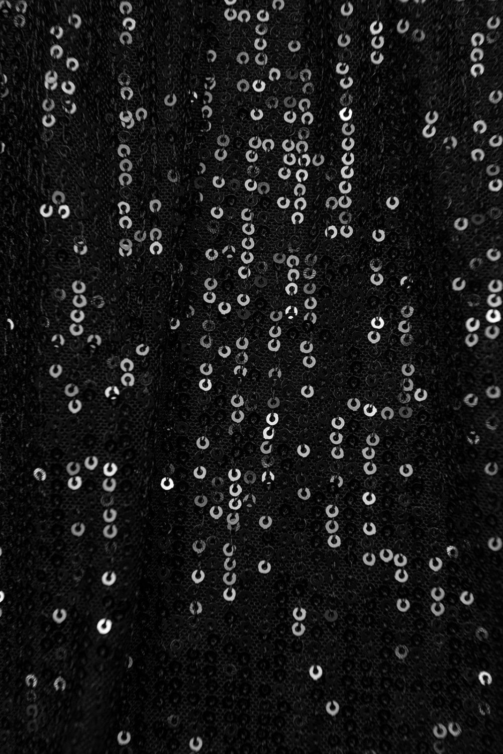 Pailletten Kleid mit V-Ausschnitt Schwarz