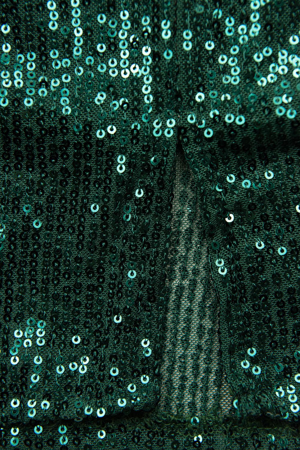 Pailletten Kleid mit V-Ausschnitt Smaragdgrün