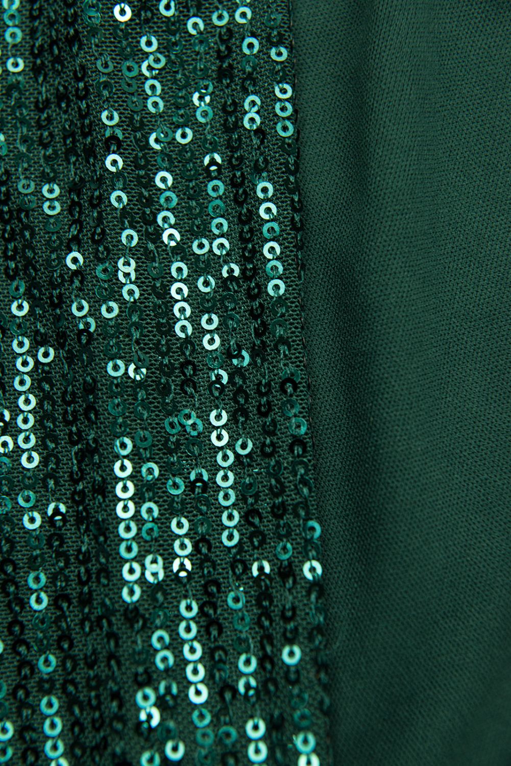 Pailletten Kleid mit V-Ausschnitt Smaragdgrün