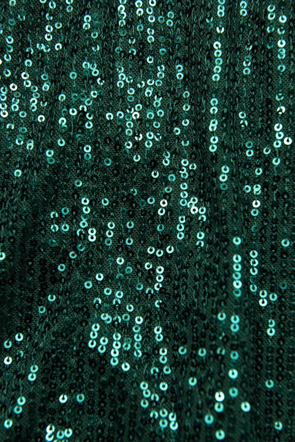 Pailletten Kleid mit V-Ausschnitt Smaragdgrün