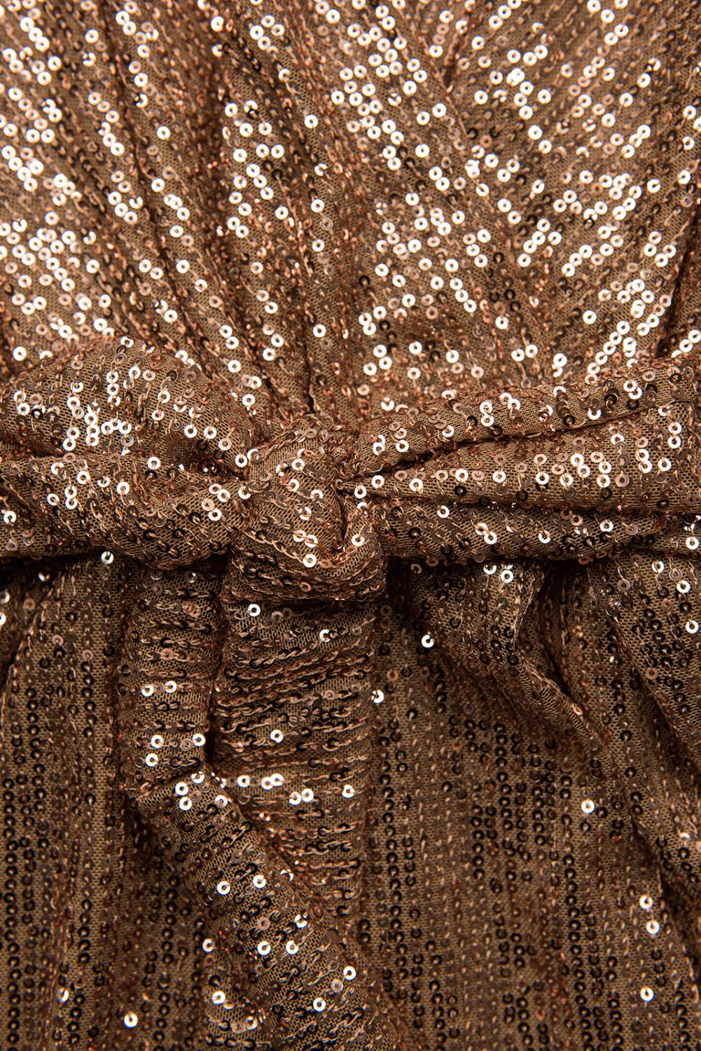 Pailletten Kleid Mocca