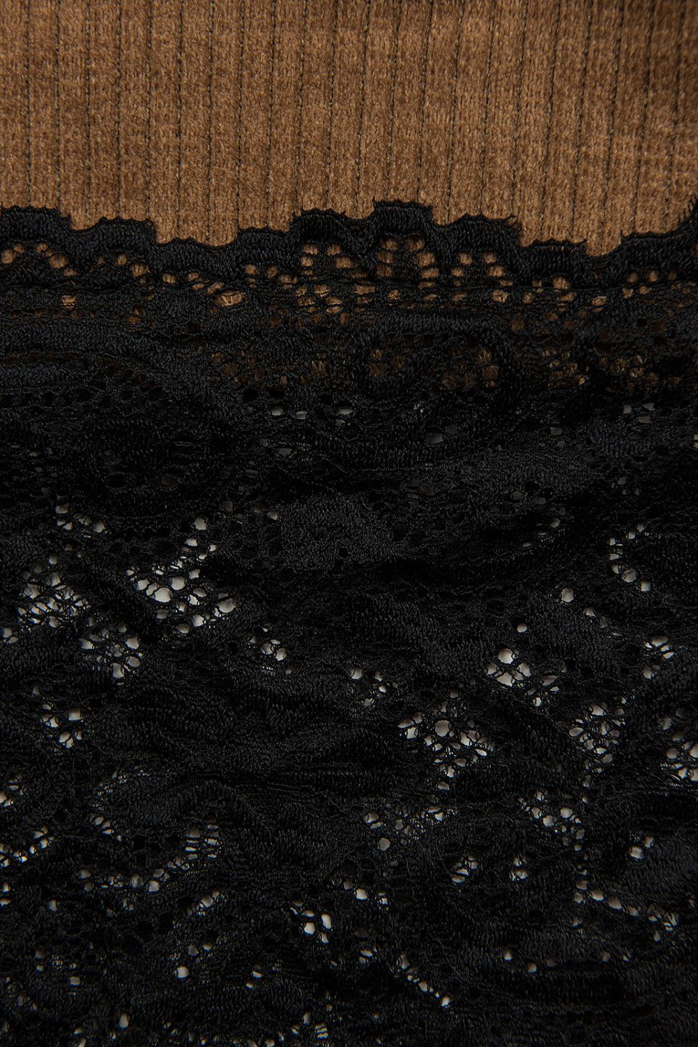 Midikleid mit Spitze Braun