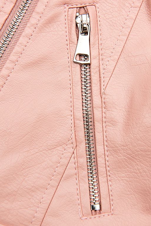 Lederimitatjacke im Biker-Look rosa