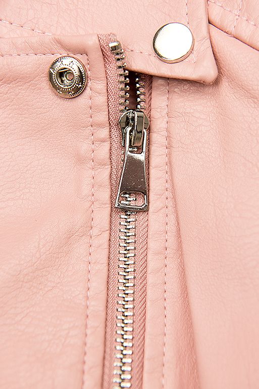 Lederimitatjacke im Biker-Look rosa