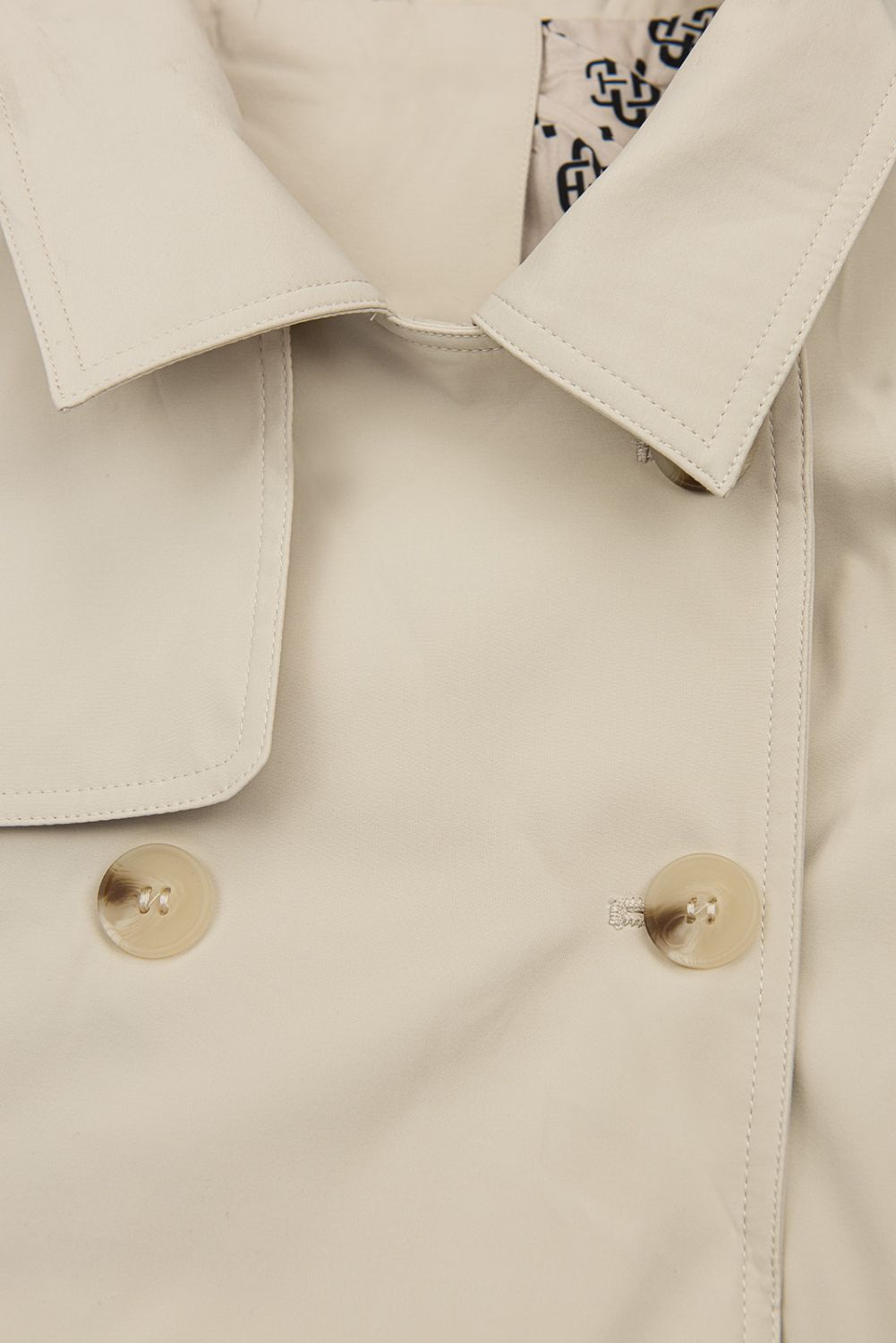 Zweireihiger Trenchcoat Ecru