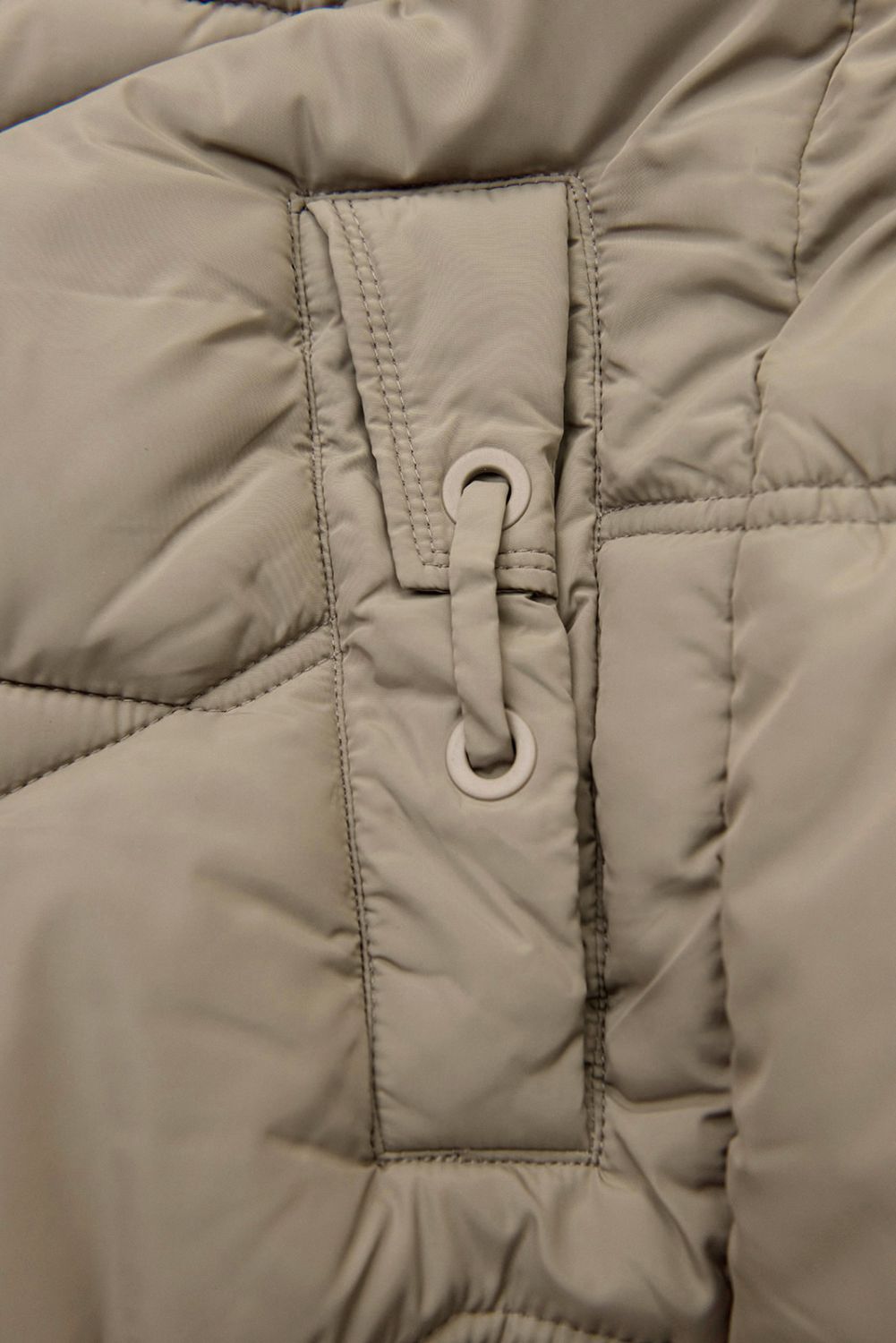 Elegante Winterjacke mit Kunstfell, Beige