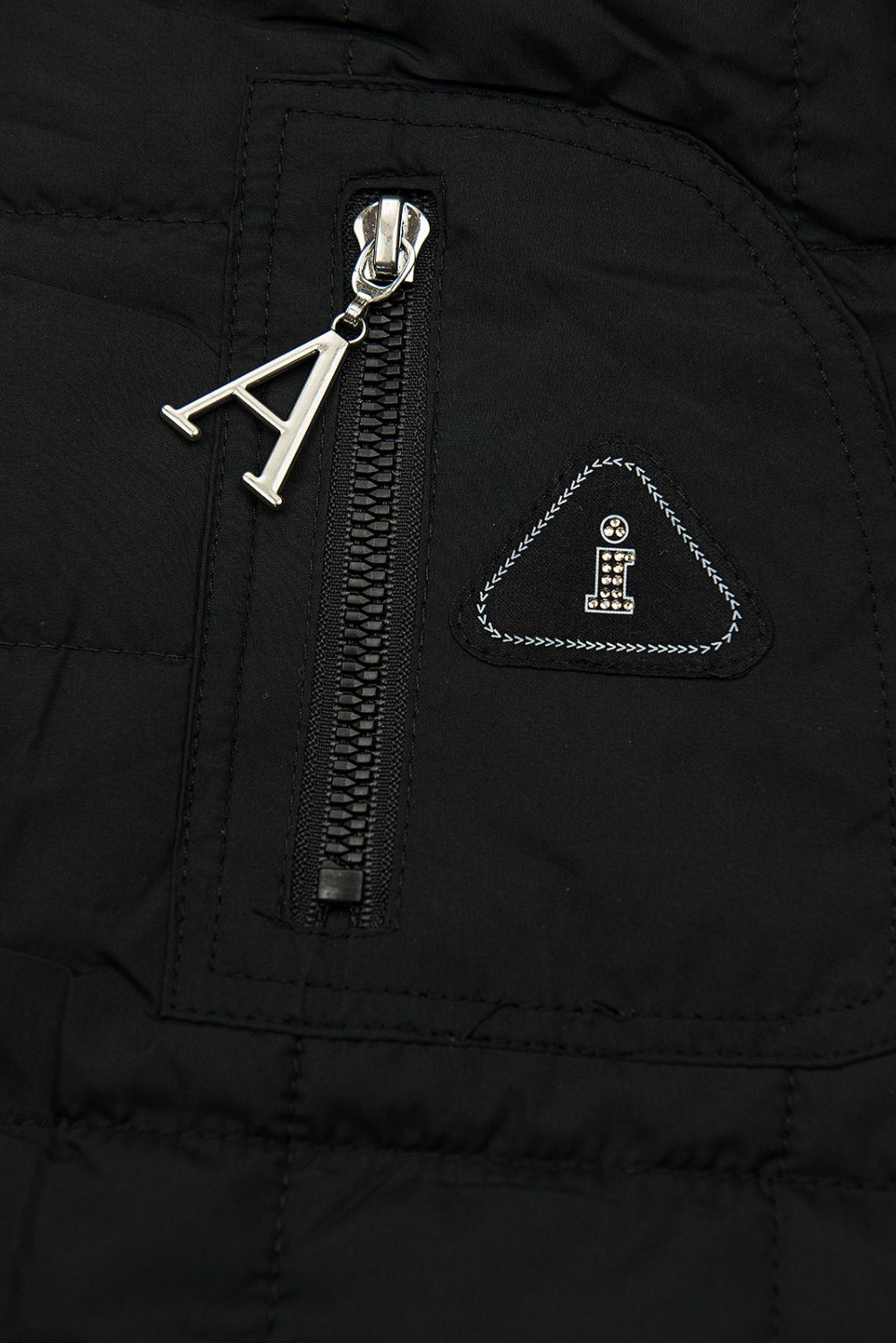 Gesteppte Frühlingsjacke mit Kapuze Schwarz