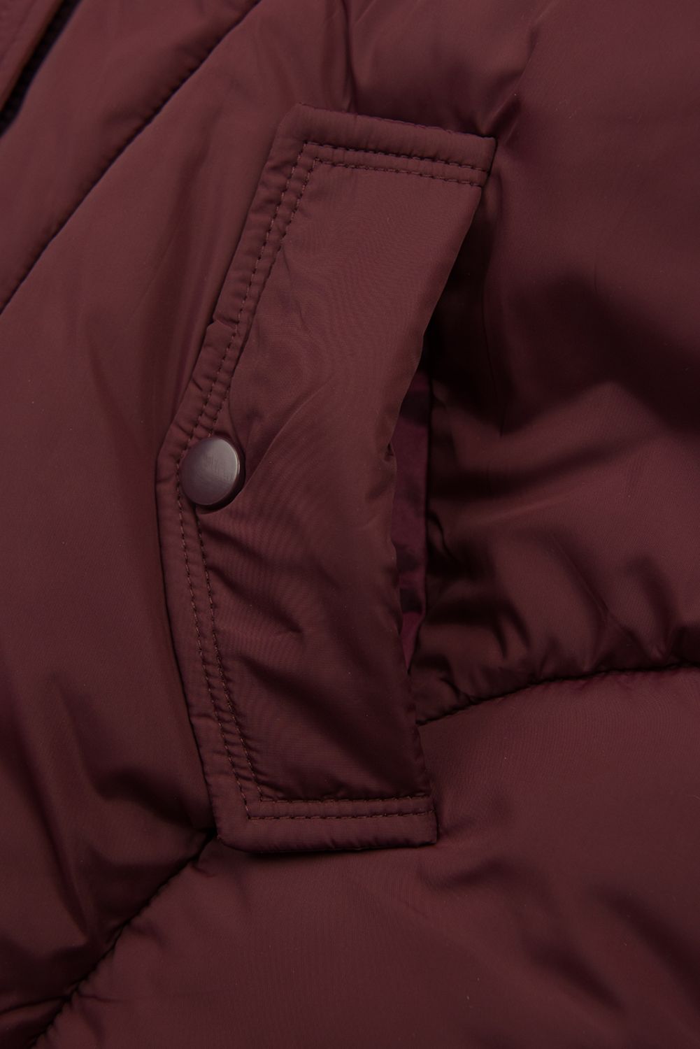 Damen-Winterjacke mit Strickbündchen Bordeauxrot