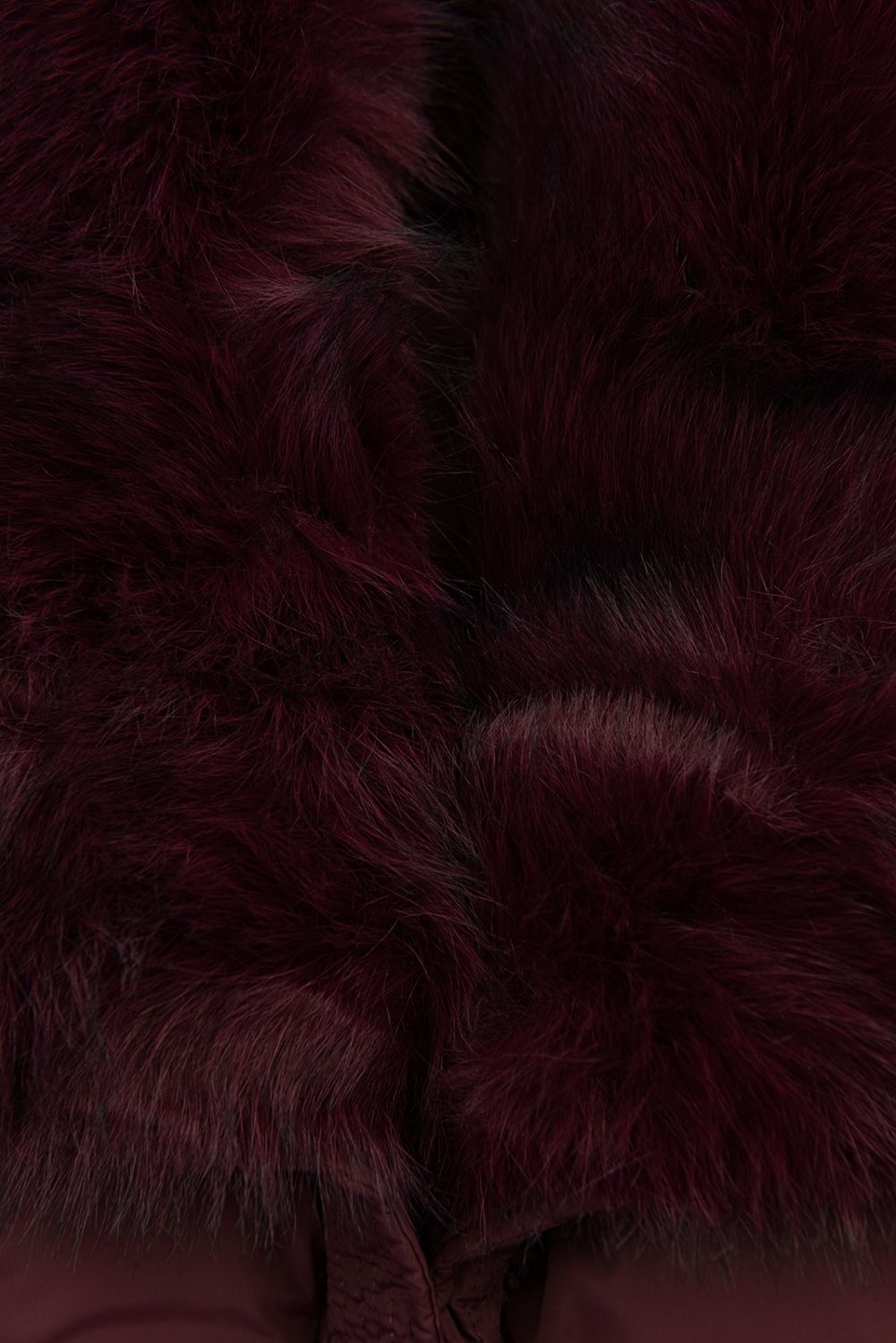 Damen-Winterjacke mit Strickbündchen Bordeauxrot