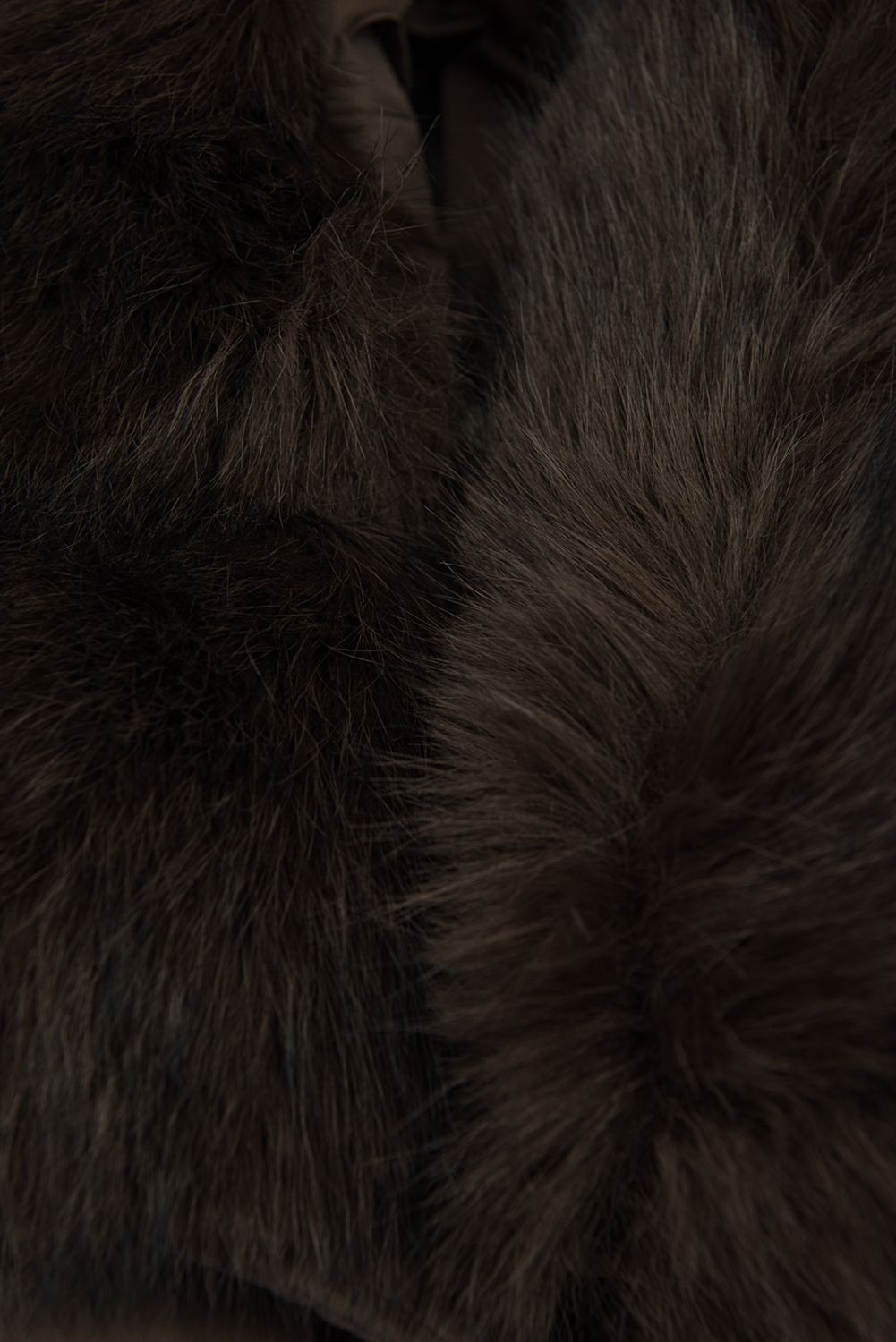 Damen-Winterjacke mit Strickbündchen Dunkelbraun