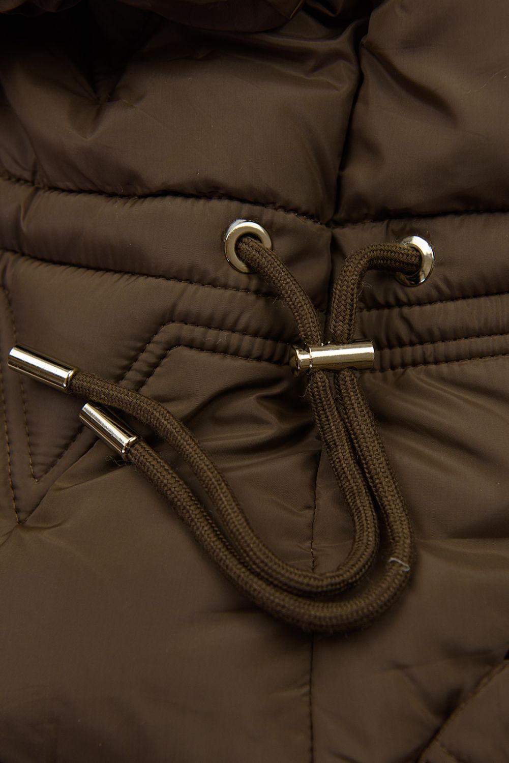 Damen-Wintermantel mit verstellbarer Taille Braun