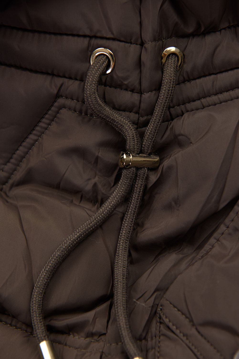 Damen-Wintermantel mit verstellbarer Taille Kalt Braun
