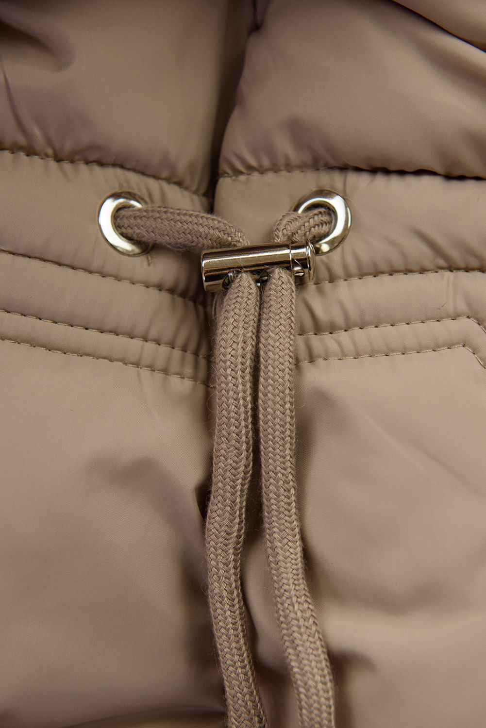 Damen-Wintermantel mit verstellbarer Taille Hellbeige