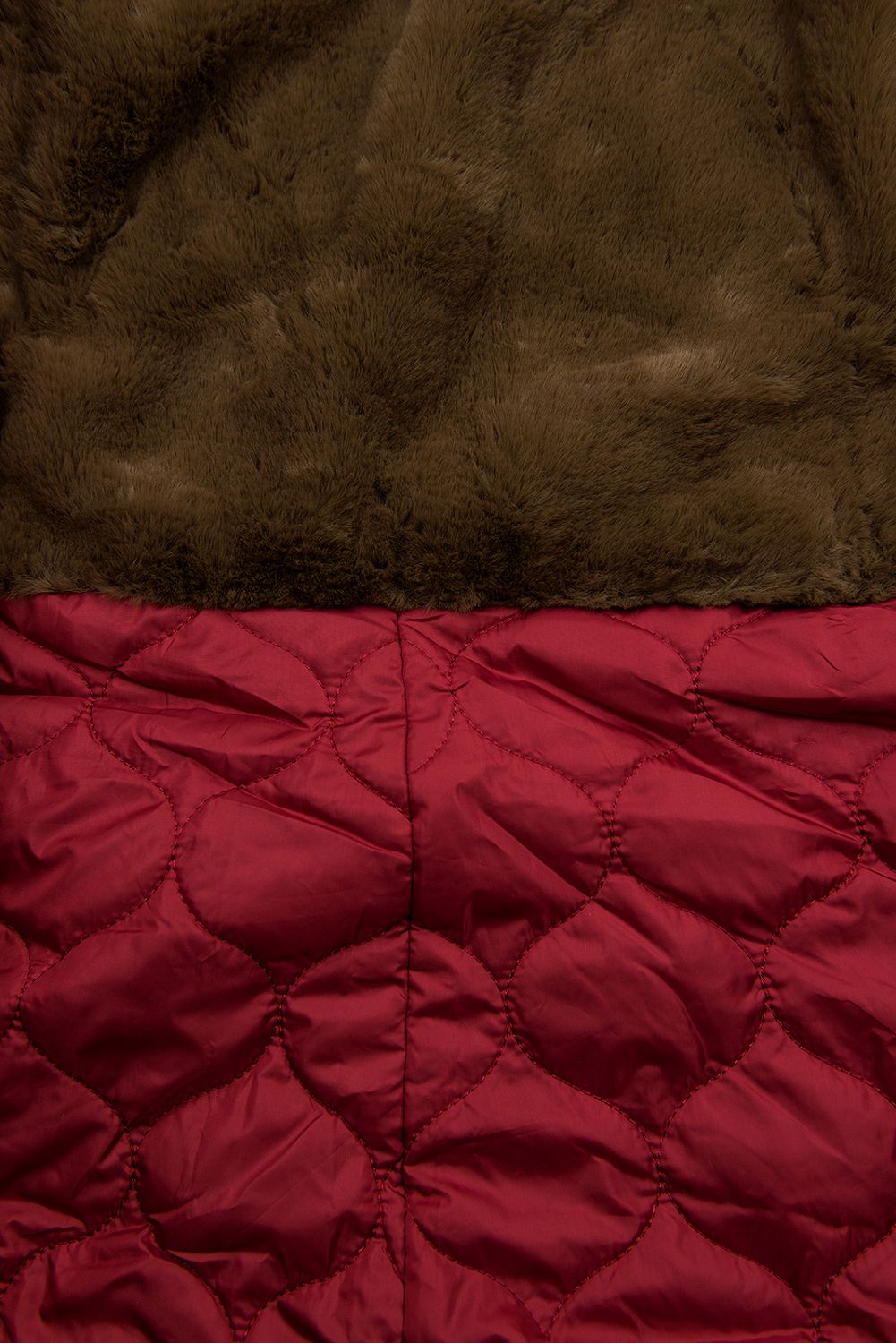 Parka mit Fleece Futter Kapuze purpurrot