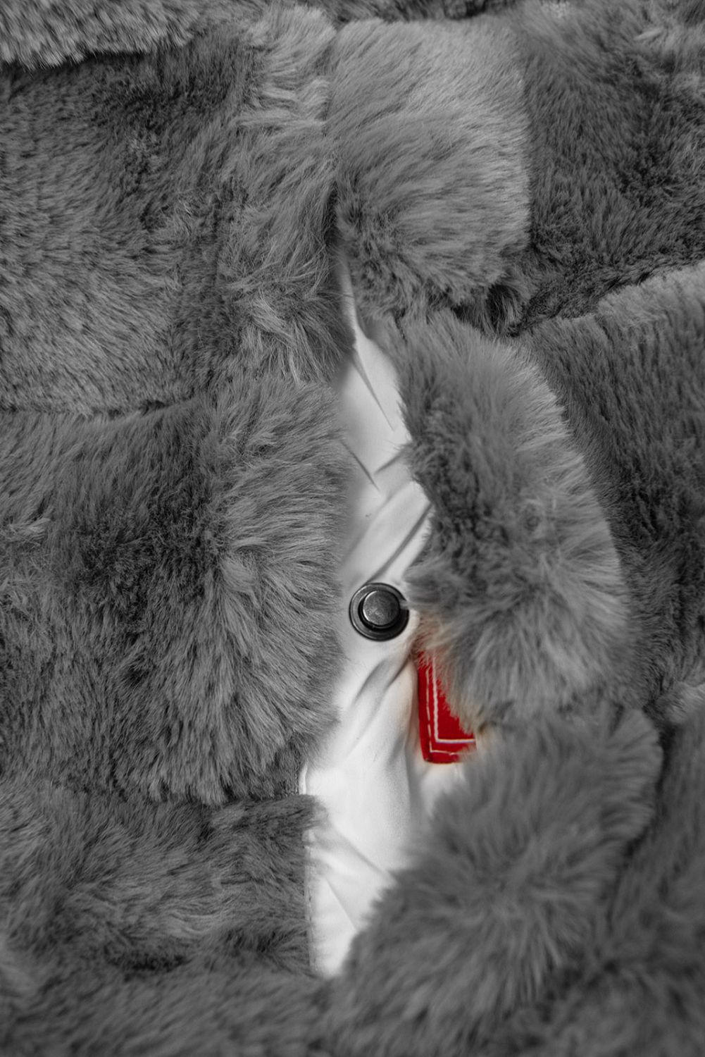 Gesteppte Wendejacke mit Futter - Plüsch weiß/grau