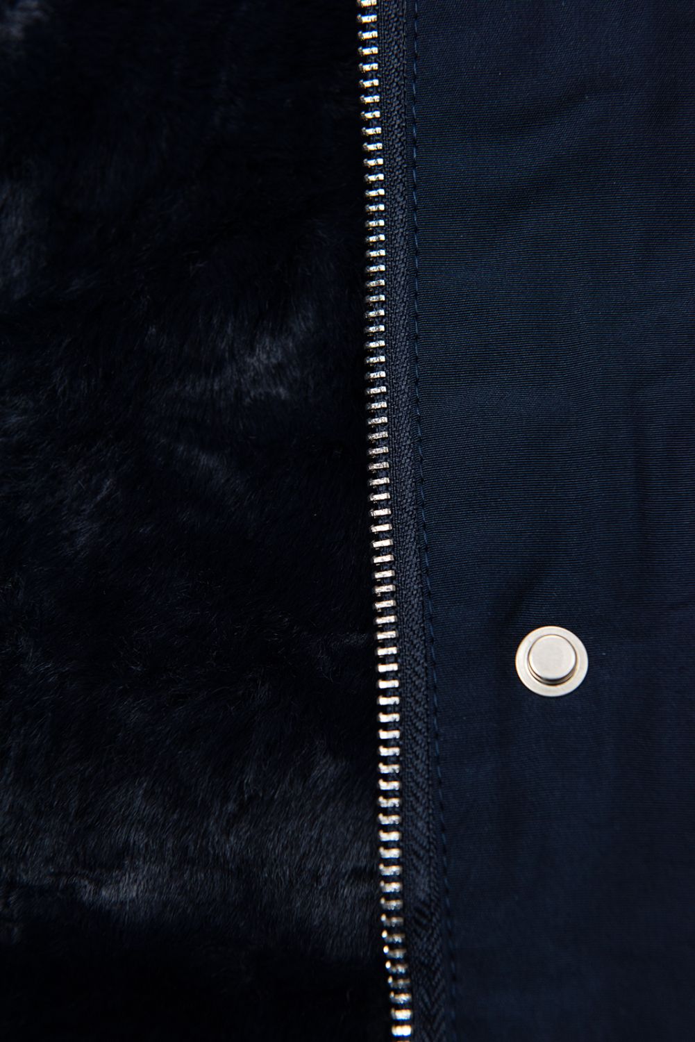 Winterparka mit Fellimitat dunkelblau