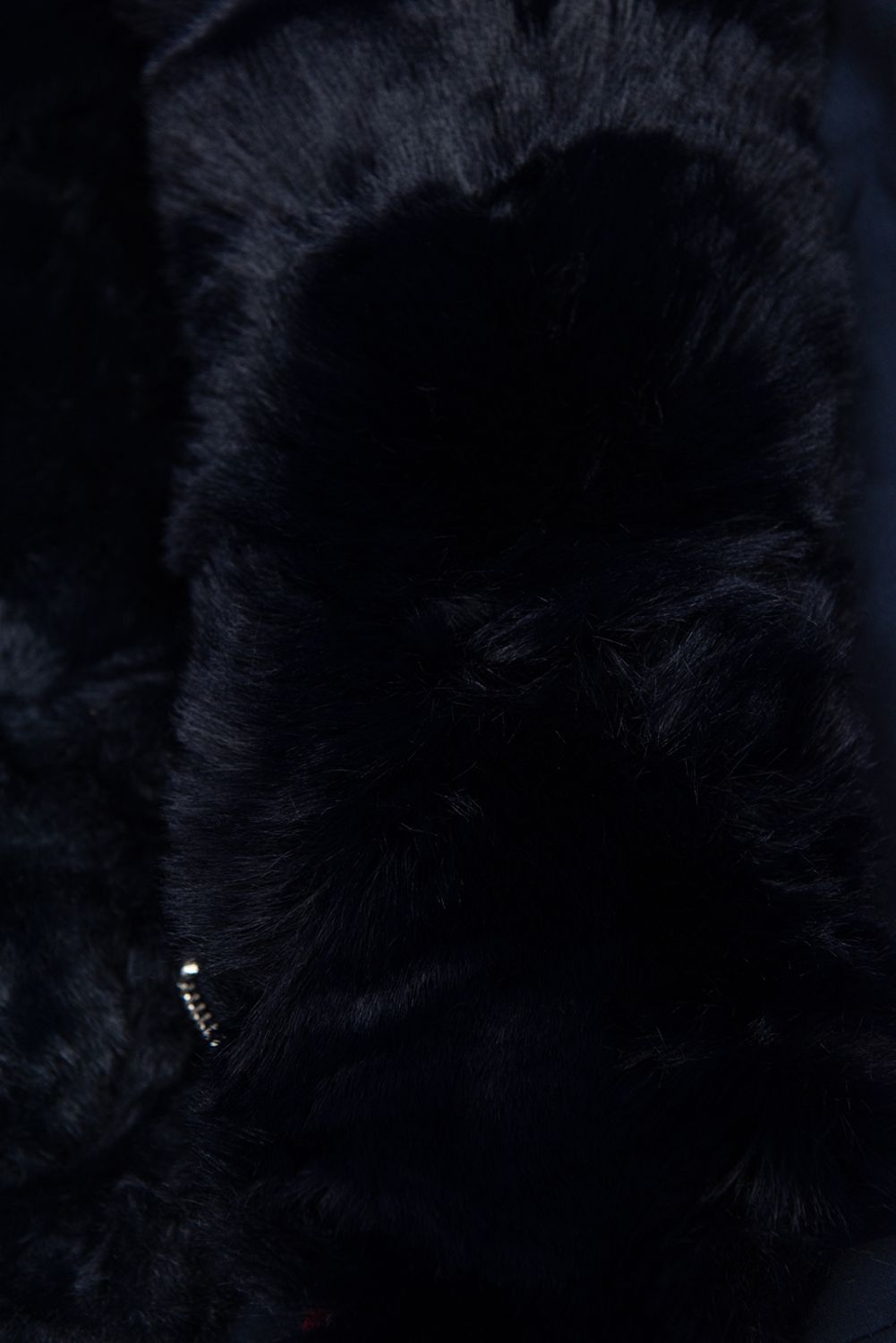 Winterparka mit Fellimitat dunkelblau