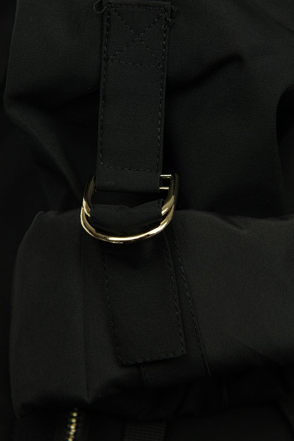 Damen-Parka mit Golddetails Schwarz