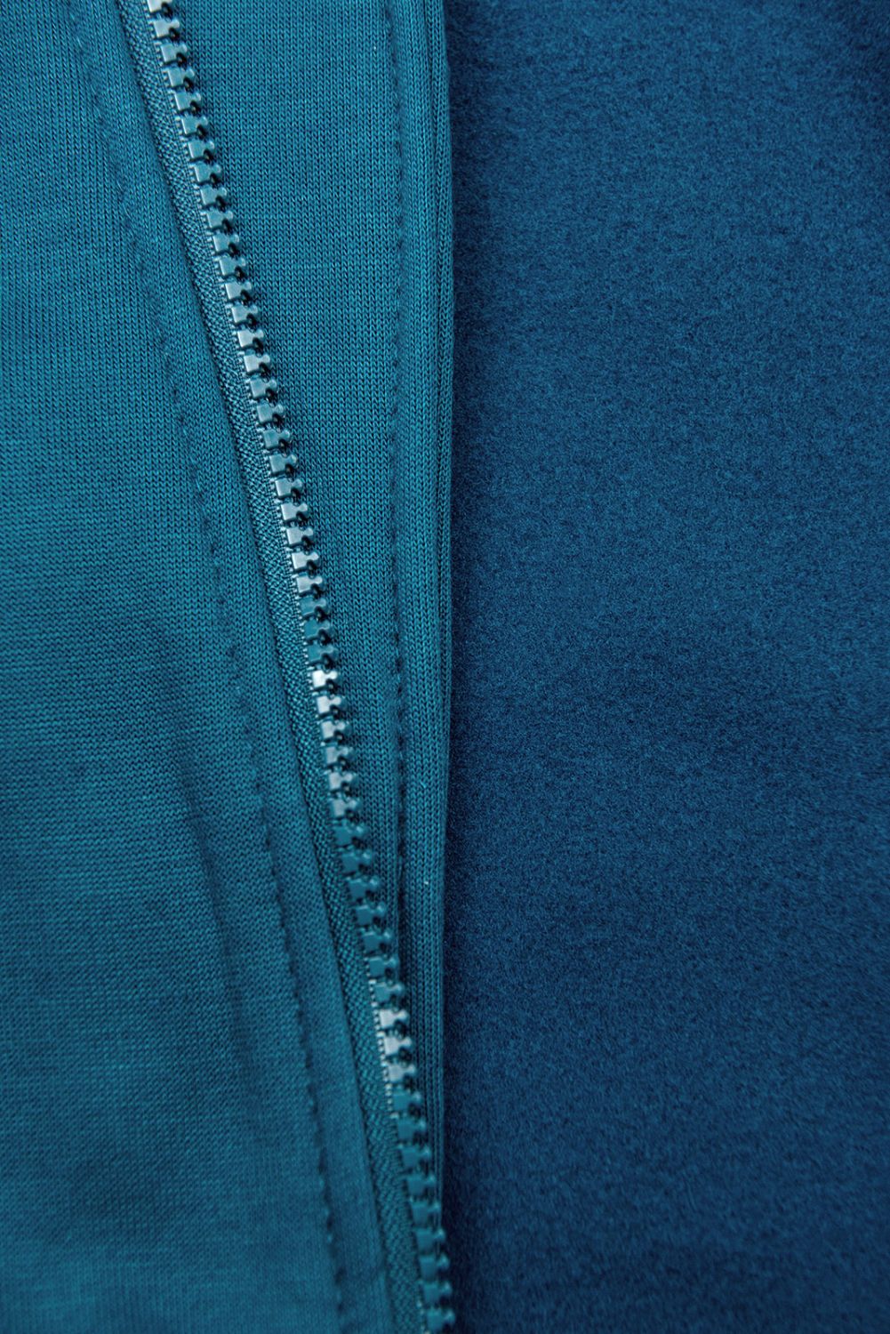 Sweatjacke mit bedrucktes Futter in der Kapuze türkisblau