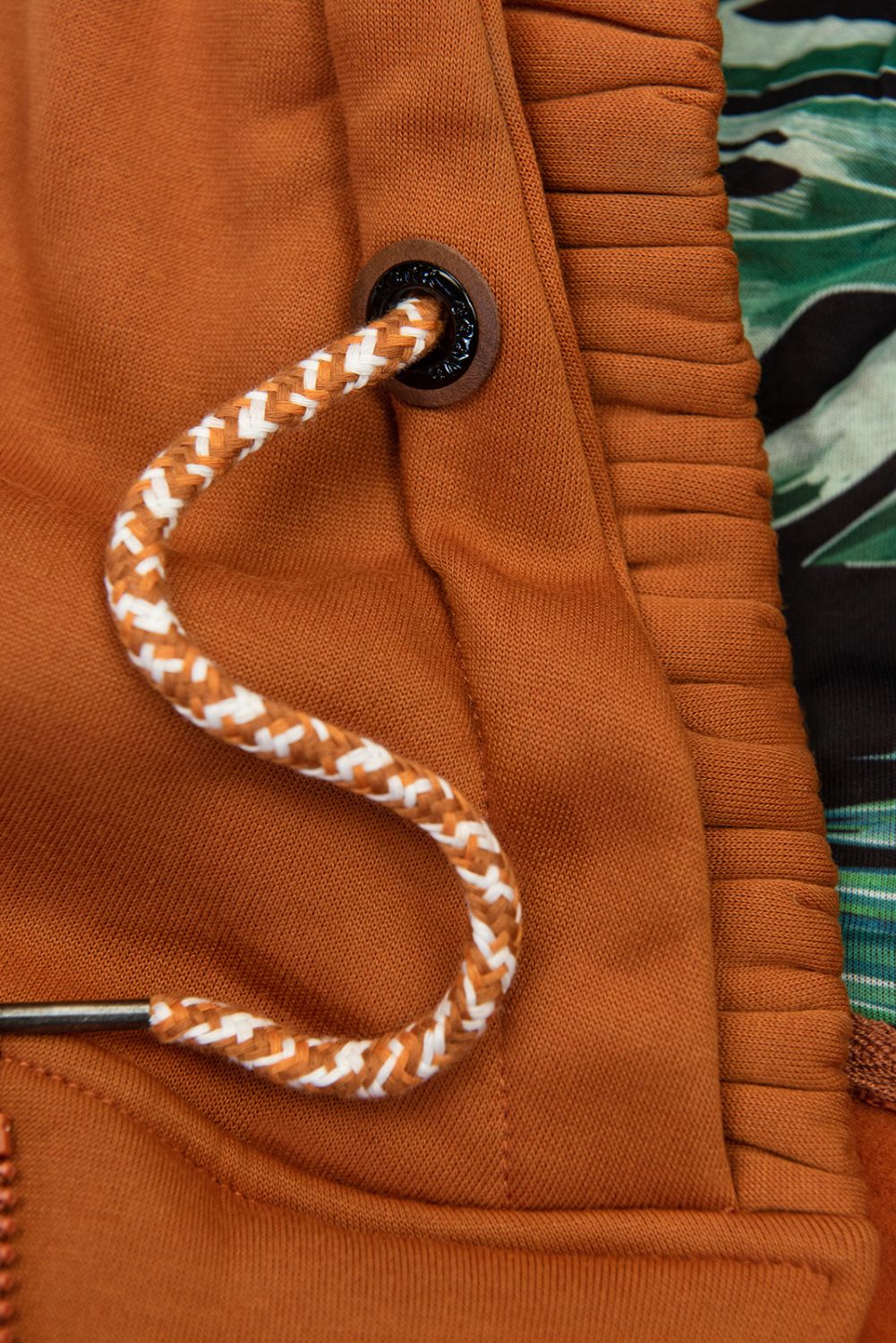 Sweatjacke mit bedrucktes Futter in der Kapuze terrakotta