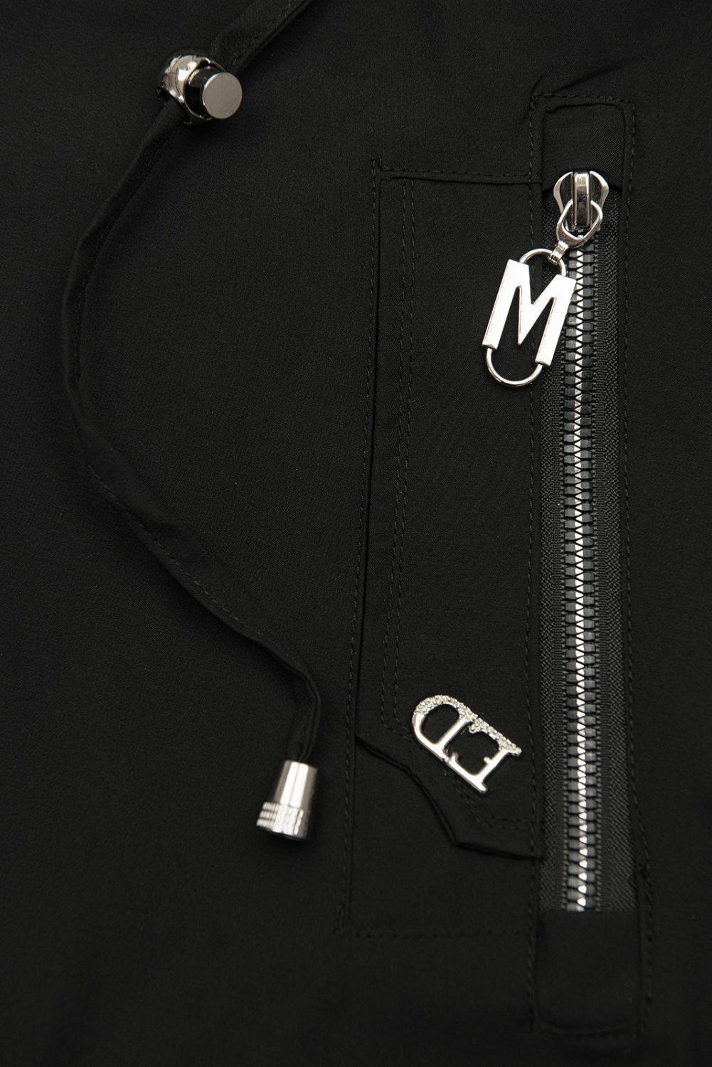 Eleganter Damen-Parka mit Golddetails Schwarz