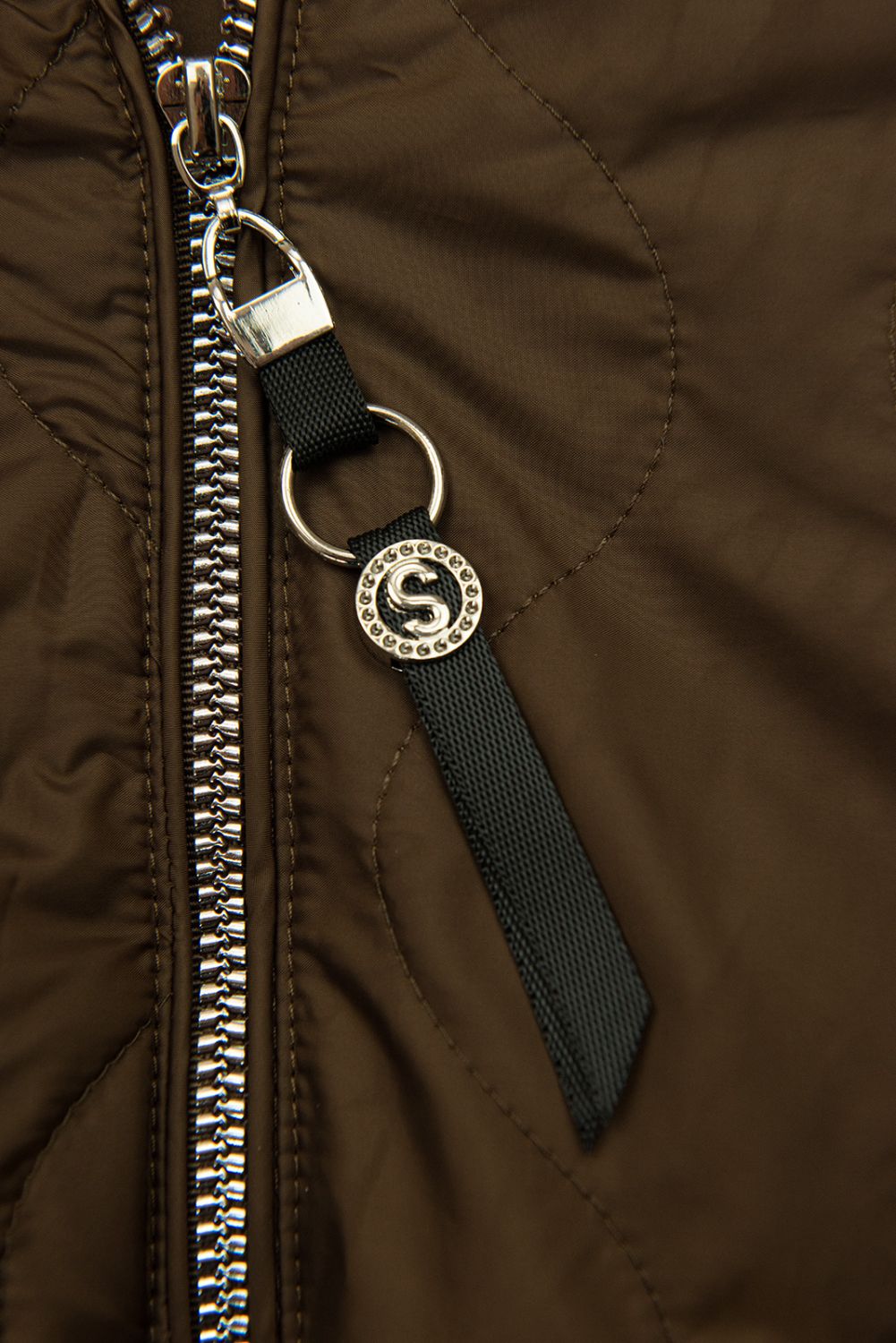 Damen-Übergangsjacke mit Strickärmeln Braun